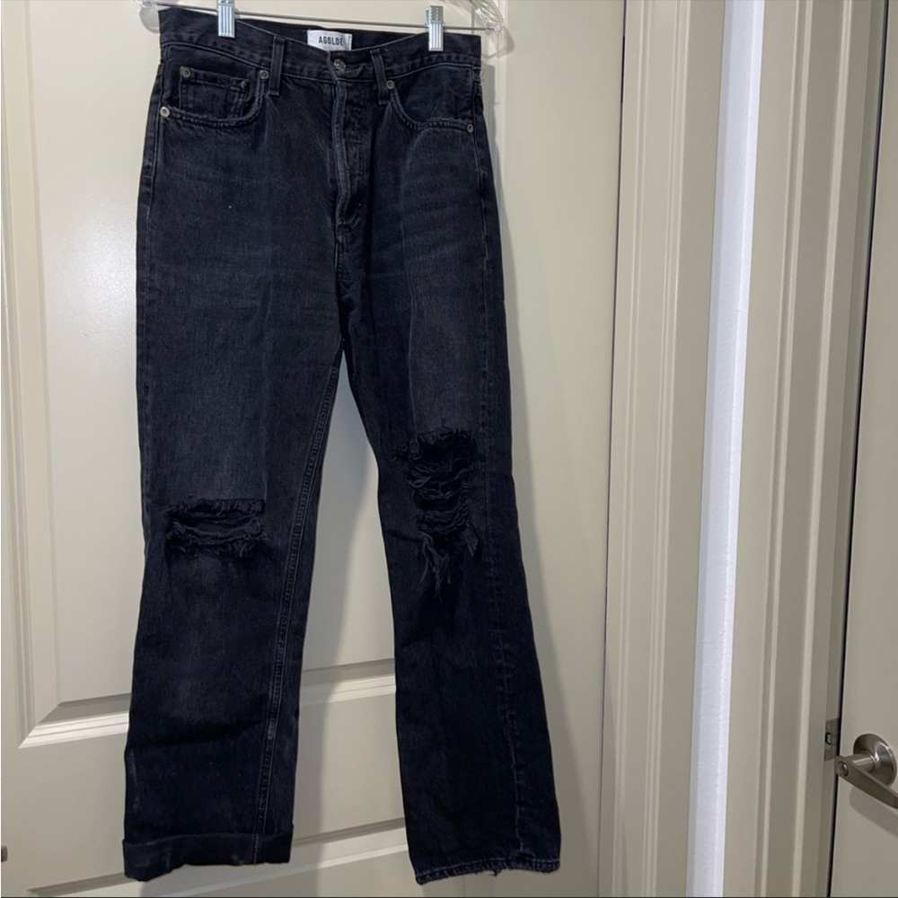 Agolde Lana Mid Rise Full Length Straight Leg Jeans